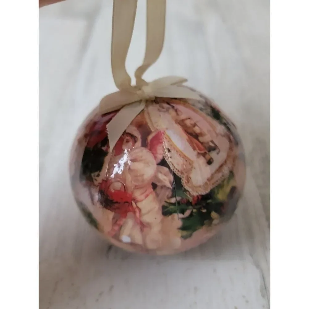 Victorian angel‎ rose pattern ball ornament Xmas